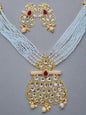 Gold Plated Pearl Necklace Set featuring matching earrings